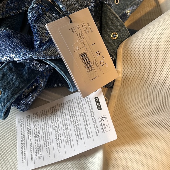 IRO Blue and blush blue Sequin skirt size 38 style name WM31NATOU - Picture 15 of 15